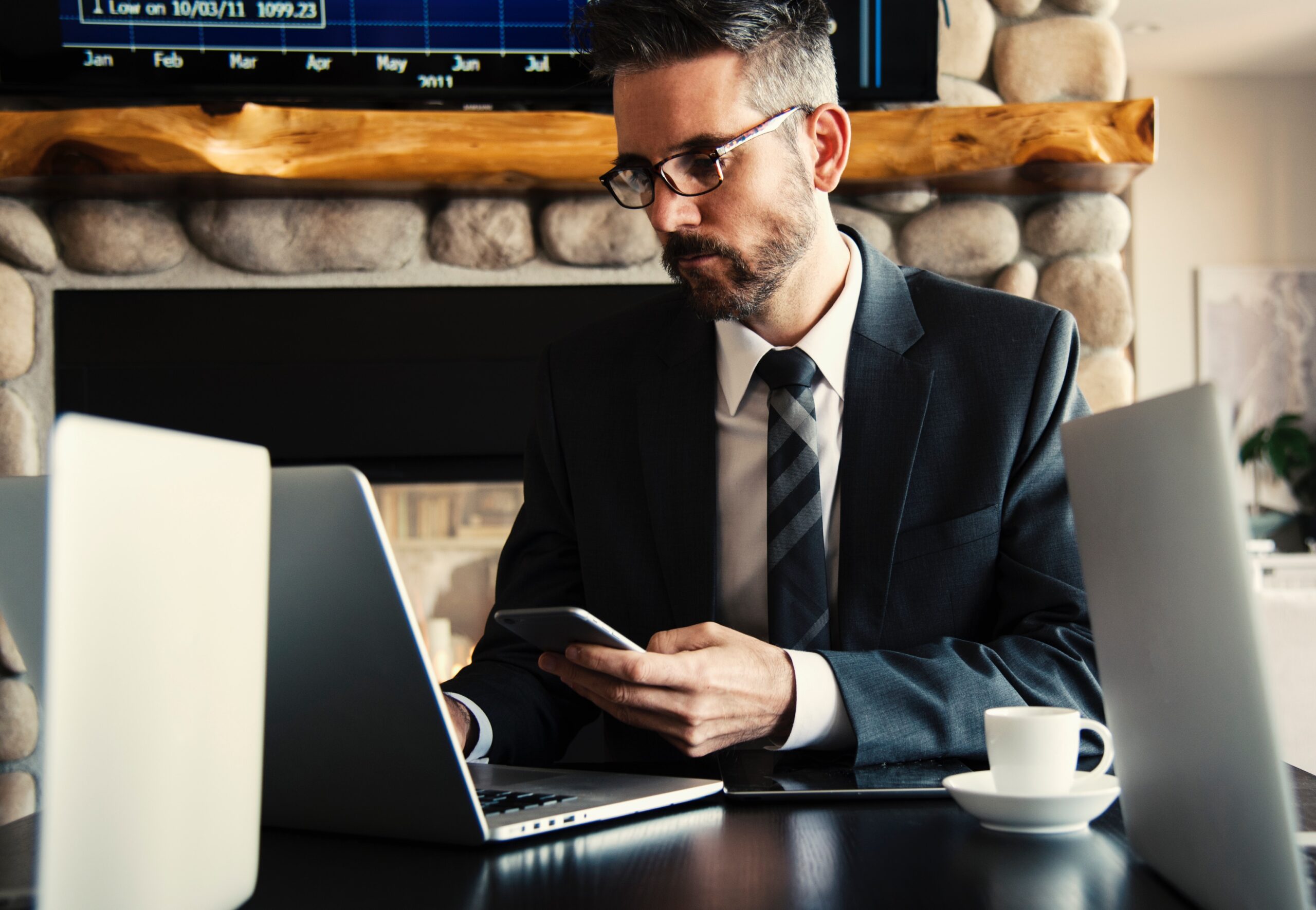 Man on a tech sales call